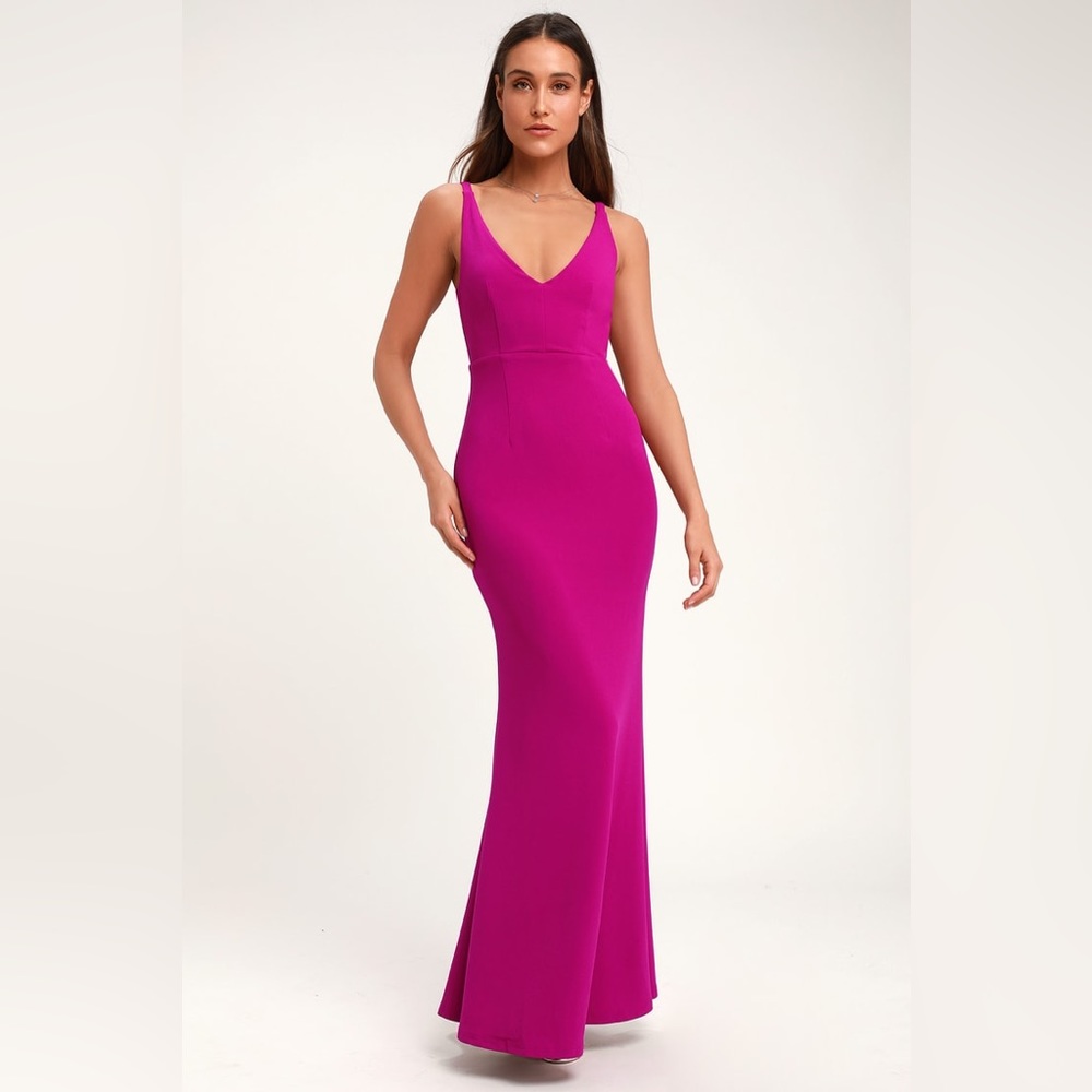 Lulus Melora Magenta Sleeveless Maxi Dress - Size M (never worn)